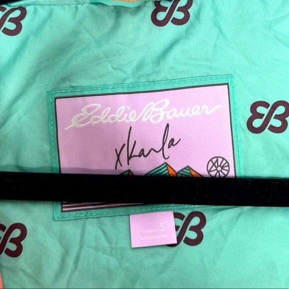 NWT Eddie Bauer x Karla Waterproof Colorblock Jacket, Pink/Orange, Size Small - Picture 8 of 10